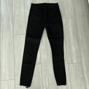 Joe’s Jeans Highrise skinny ankle - The Charlie. Black wax covered denim size 26